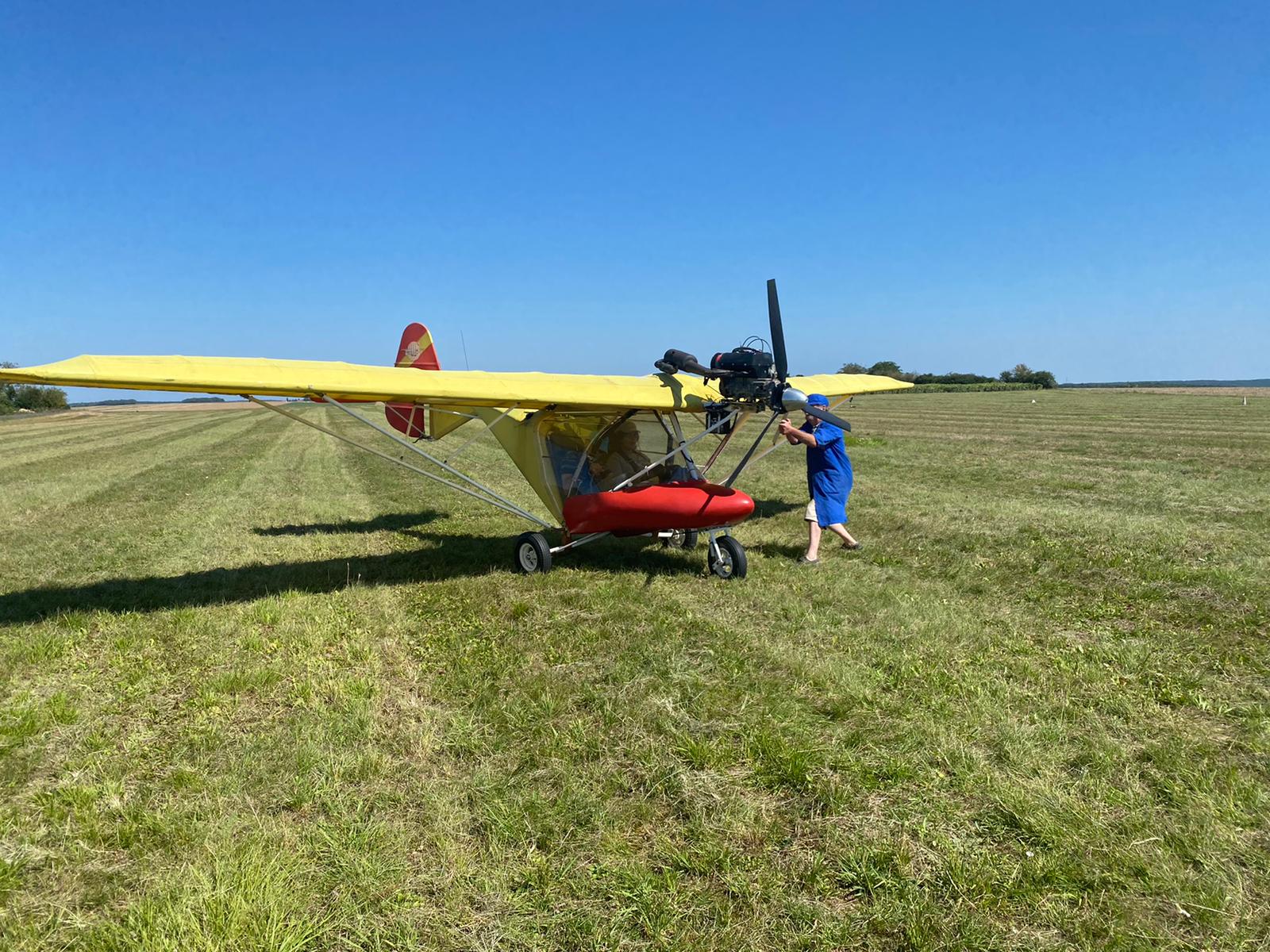 Roland Couleuvrat au lancement manuel du Weedhopper